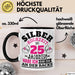 Silberhochzeit Tasse Geschenk Seit 25 Jahren Lustiger Spruch Humorvoll Schwarz Trendation