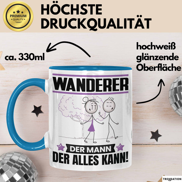 Wanderer Tasse Geschenk für Wanderer Der Mann Der Alles Kann Geschenkidee zum Geburtstag Blau Trendation