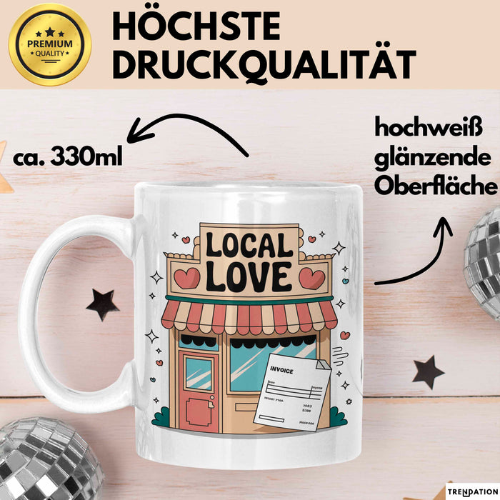 Kleinunternehmer Tasse Geschenk Lustige Geschenkidee Spruch Für Lokale Helden Weiß Trendation