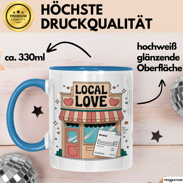 Kleinunternehmer Tasse Geschenk Lustige Geschenkidee Spruch Für Lokale Helden Blau Trendation