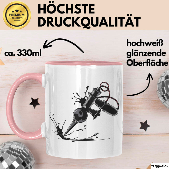 Tätowierer Tasse Geschenkidee Tattoo Meister Lustiger Spruch Geschenkidee Lustig Rosa Trendation