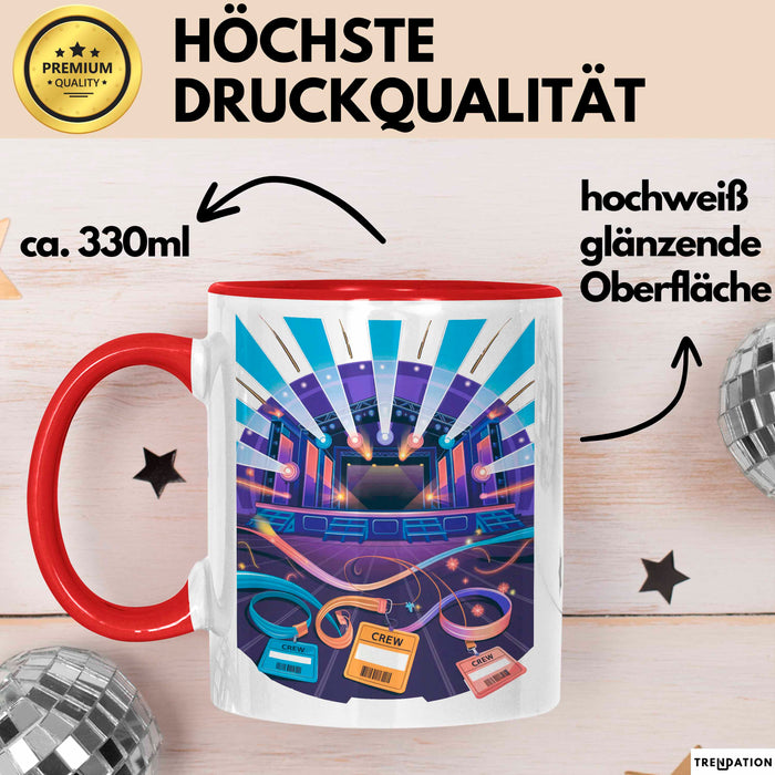 Festival Crew Tasse Geschenk Lustige Geschenkidee Spruch Für Live Event Teams Rot Trendation