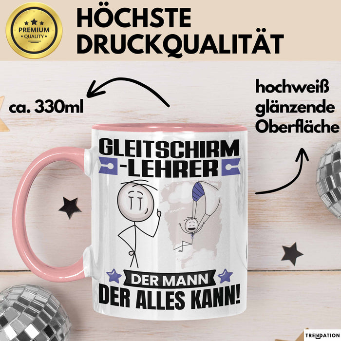 Gleitschirmlehrer Tasse Geschenk für Gleitschirmlehrer Der Mann Der Alles Kann Geschenkidee zum Geburtstag Rosa Trendation