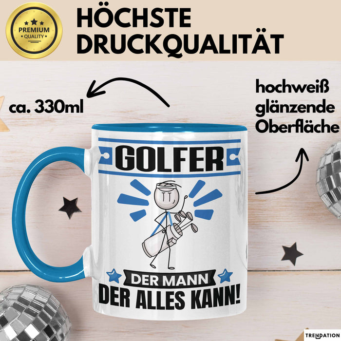 Golfer Tasse Geschenk für Golfer Der Mann Der Alles Kann Geschenkidee zum Geburtstag Blau Trendation