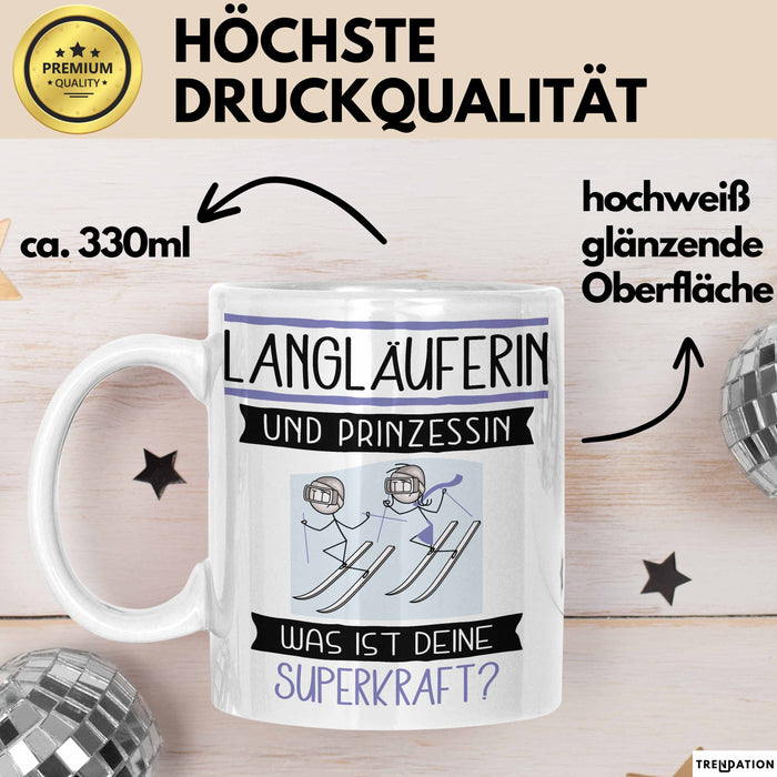 Langläuferin Und Prinzessin Tasse Geschenk Für Eine Langläuferin Geburtstag Was Ist Deine Superkraft Weiß Trendation