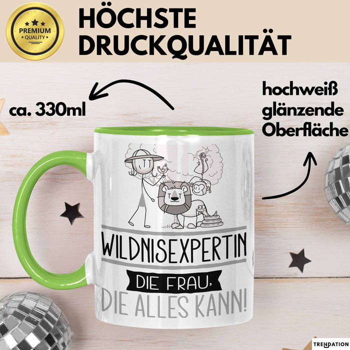 Wildnisexpertin Geschenk Tasse Becher Die Frau Die Allen Kann Geschenkidee für eine Wildnisexpertin Lustig Grün Trendation