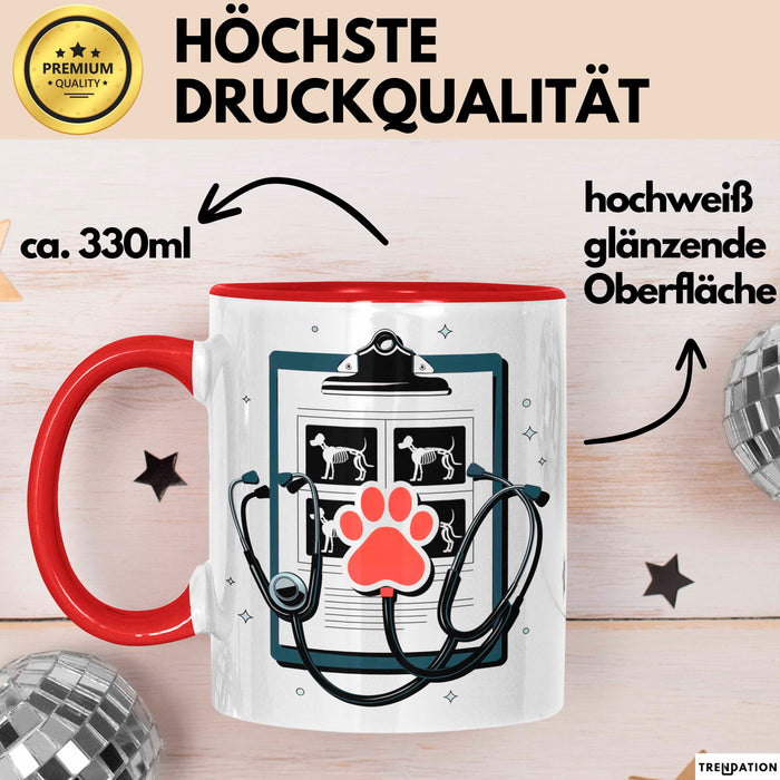 Tiermedizinischer Assistent Tasse Geschenk Lustige Geschenkidee Spruch Für Tierpflege Teams Rot Trendation