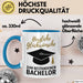 Schüler Abschluss Tasse Geschenk Lustige Geschenkidee Spruch Herzliche Glückwünsche Zum Bestandenen Bachelor Blau Trendation
