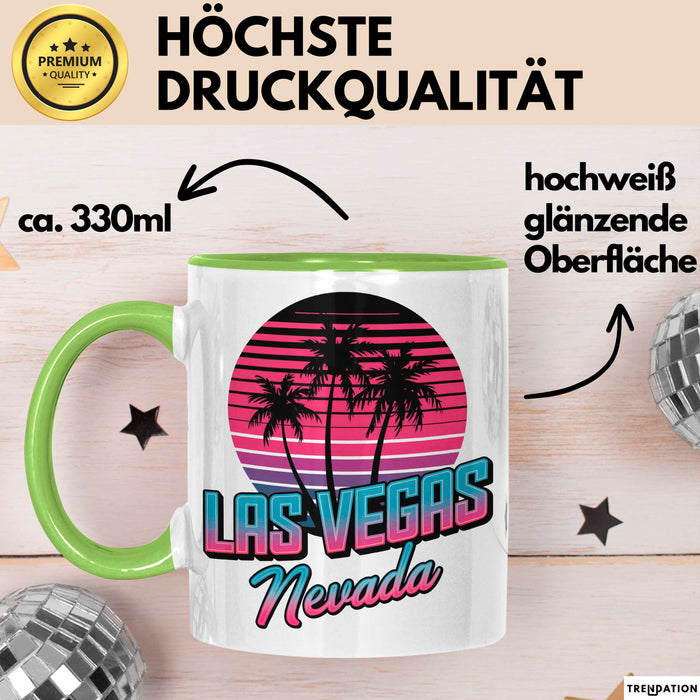 Las Vegas Nevada USA Tasse Geschenk Lustige Geschenkidee Spruch Grün Trendation