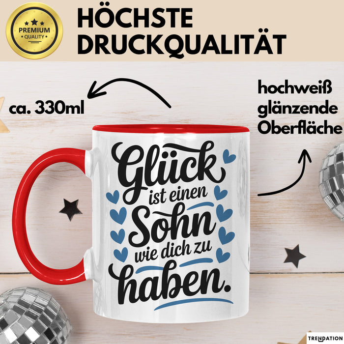Sohn Tasse Geschenk Glueck Ist Einen Sohn Wie Dich Geschenkidee Mama Papa