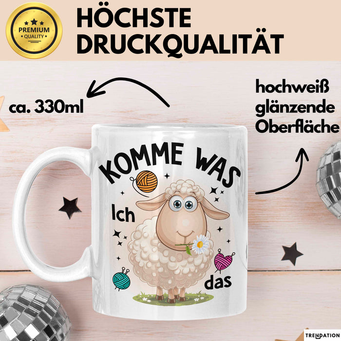 Schaf Tasse Geschenkidee Komme Was Wolle Ich Sheep That Weiß Trendation