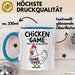Sarkistisches Huhn Tasse Geschenk Lustige Geschenkidee Spruch Hühnerspiel Schau Nicht Auf Das Huhn Blau Trendation