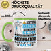 Moderator Geschenk Tasse Lustiger Spruch Erheben Sie Sich Der Moderator Betritt den Raum Grün Trendation