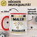 Maler Tasse Geschenk für Maler Geburtstag Lustiger Spruch Kaffee-Becher Was Ist Deine Superkraft Rot Trendation