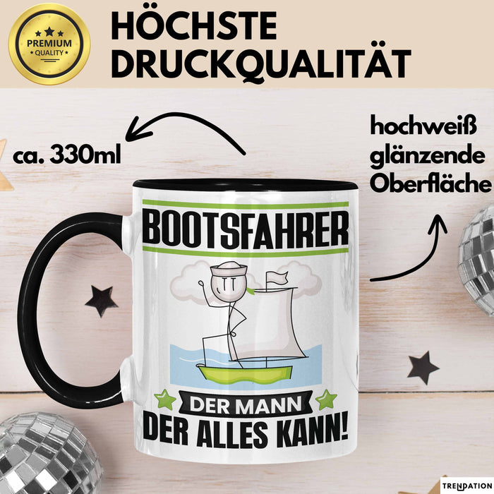Bootsfahrer Tasse Geschenk für Bootsfahrer Der Mann Der Alles Kann Geschenkidee zum Geburtstag Schwarz Trendation