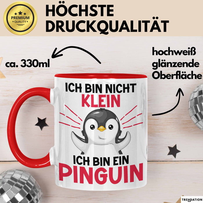 Lustige Tasse Geschenk Pinguin Mit Sonnenbrille Cooles Design Rot Trendation