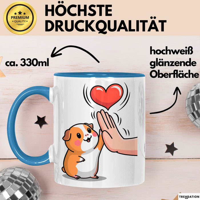 Meerschweinchen Tierliebhaber Tasse Geschenk Lustige Geschenkidee Spruch Blau Trendation