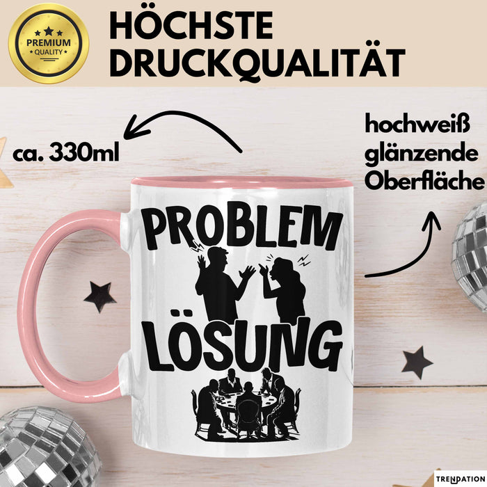Poker Tasse Geschenk für Poker-Spieler Männer Geschenkidee Problem und Lösung Poker Spielen Kartenspielen Rosa Trendation