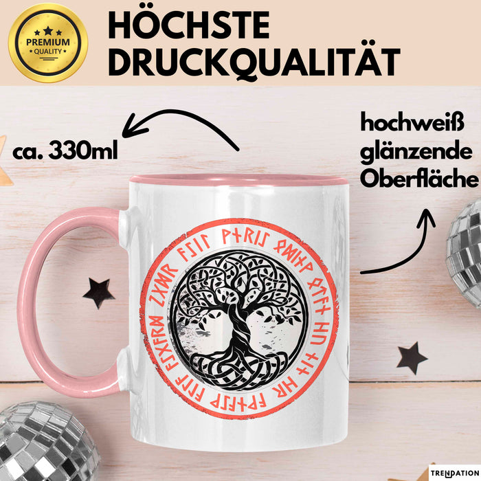 Keltischer Baum des Lebens Tasse Geschenk Geschenkidee Rosa Trendation