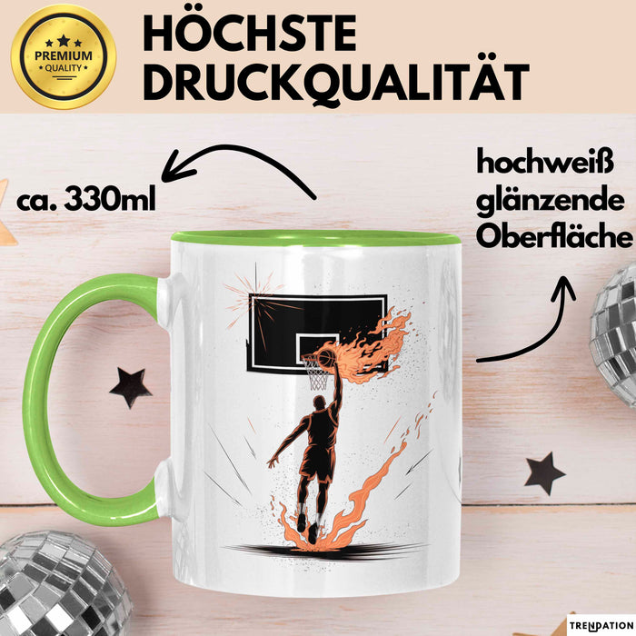 Basketballspieler Tasse Geschenk Lustige Geschenkidee Spruch Für Korb Liebhaber Grün Trendation