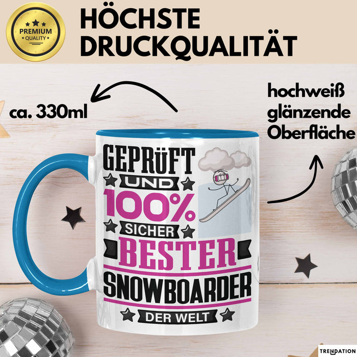Snowboarder Geschenk Lustiger Spruch für Snowboarder Geschenkidee Bester Snowboarder Der Welt Blau Trendation