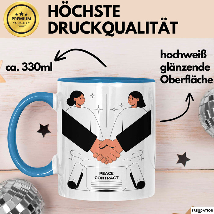 Mediator Tasse Geschenk Lustige Geschenkidee Spruch Für Konflikt Löser Blau Trendation