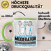 Moderator Geschenk Tasse Ich Bin Moderator Aber Sag Doch Einfach Superheld Lustige Geschenkdiee für Moderator Kaffee-Becher Grün Trendation