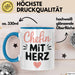 Büroarbeit Kollege Chef Tasse Geschenk Lustige Geschenkidee Spruch Chefin Mit Herz Blau Trendation