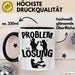 VR Gamer Tasse Geschenk für Gamer Zocker Männer Geschenkidee Problem und Lösung Zocken Schwarz Trendation