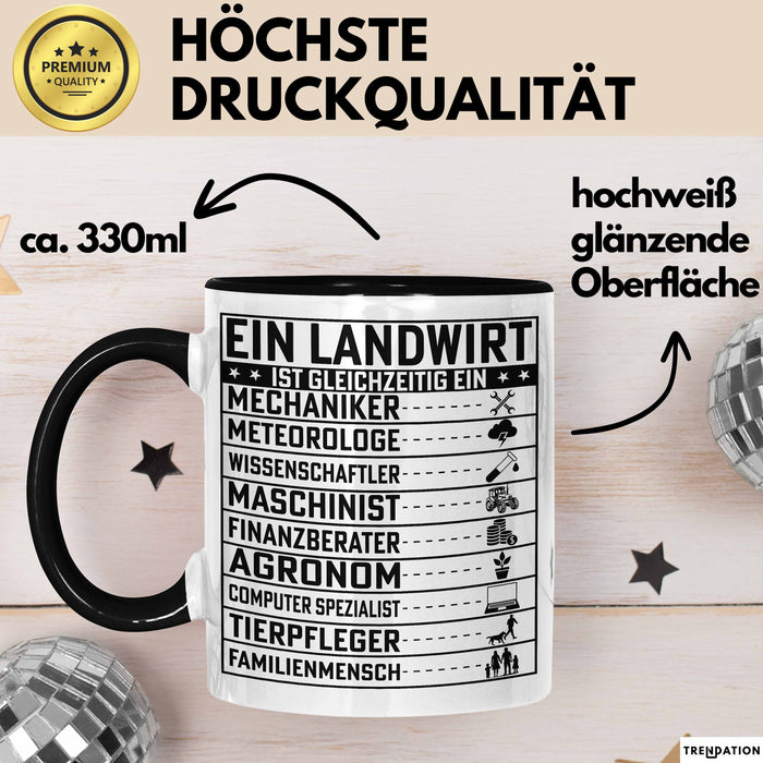 Landwirt Geschenk Tasse Lustiger Spruch Geschenkidee Ein Landwirt Ist Gleichzeitig Ein Schwarz Trendation