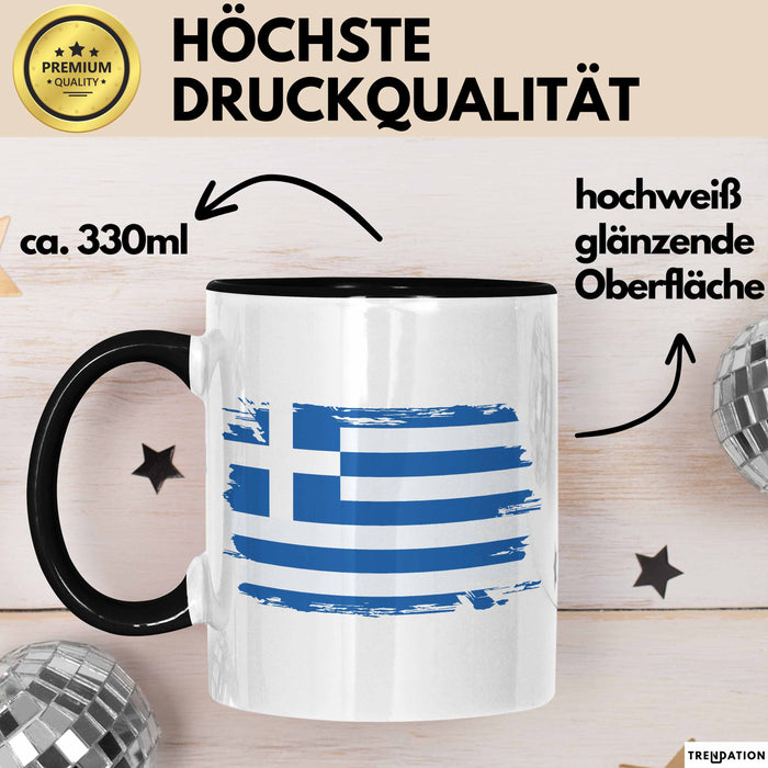 Griechenland Tasse Geschenk Grieche Flagge Kaffee-Becher Trendation