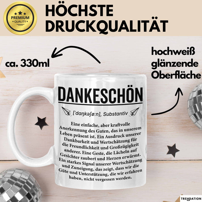 Lehrer Wertschätzung Danke Tasse Geschenk Lustige Geschenkidee Spruch Dankeschön Weiß Trendation