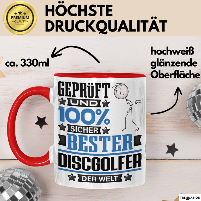 Discgolfer Geschenk Lustiger Spruch für Discgolfer Geschenkidee Bester Discgolfer Der Welt Rot Trendation