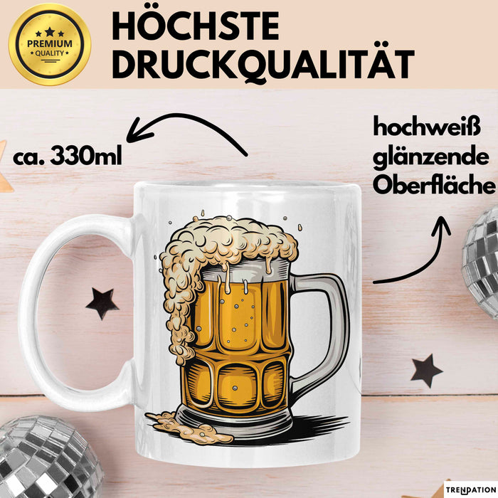 Bier Liebhaber Tasse Geschenkidee für Craft Bier Fan Weiß Trendation