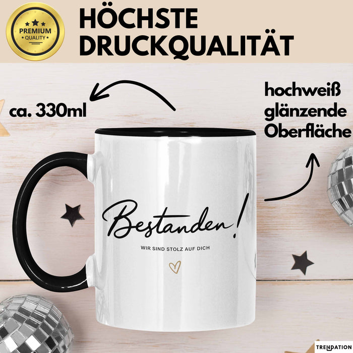 Schüler Abschluss Tasse Geschenk Lustige Geschenkidee Spruch Bestanden Wir Sind Stolz Auf Dich Trendation