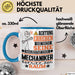 Mechaniker Geschenk Tasse Lustiger Spruch Erheben Sie Sich Der Mechaniker Betritt den Raum Blau Trendation