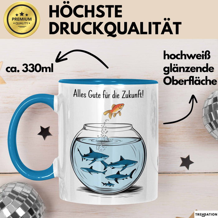 Büroarbeit Kollege Abschied Tasse Geschenk Lustige Geschenkidee Spruch Alles Gute Für Die Zukunft Blau Trendation