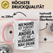Andrea Tasse Geschenk Niemand Ist Perfekt Andrea Verdammt Nah Dran Geschenkidee Rosa Trendation