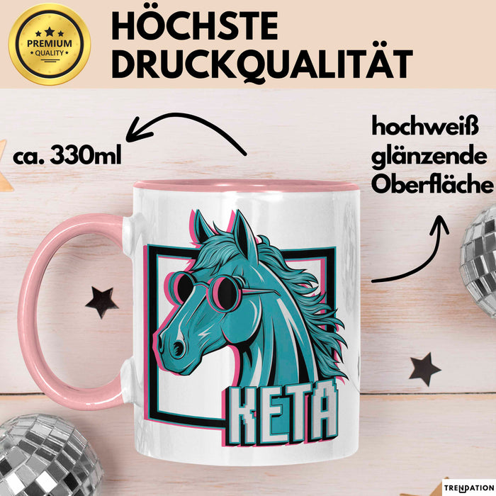 Pferde Tierliebhaber Tasse Geschenk Lustige Geschenkidee Spruch Keta Ketamin Pferd Rosa Trendation