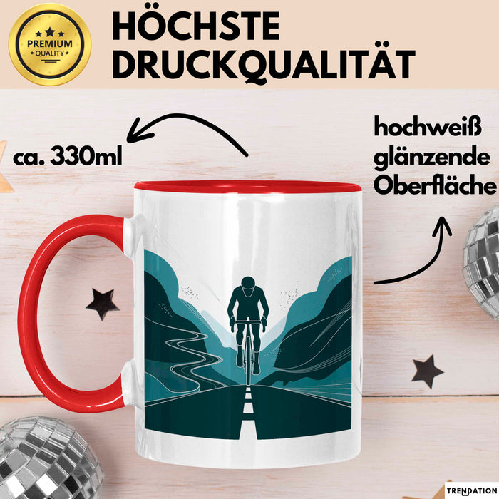 Radfahrer Tasse Geschenk Lustige Geschenkidee Spruch Für Straßen Fahrer Rot Trendation