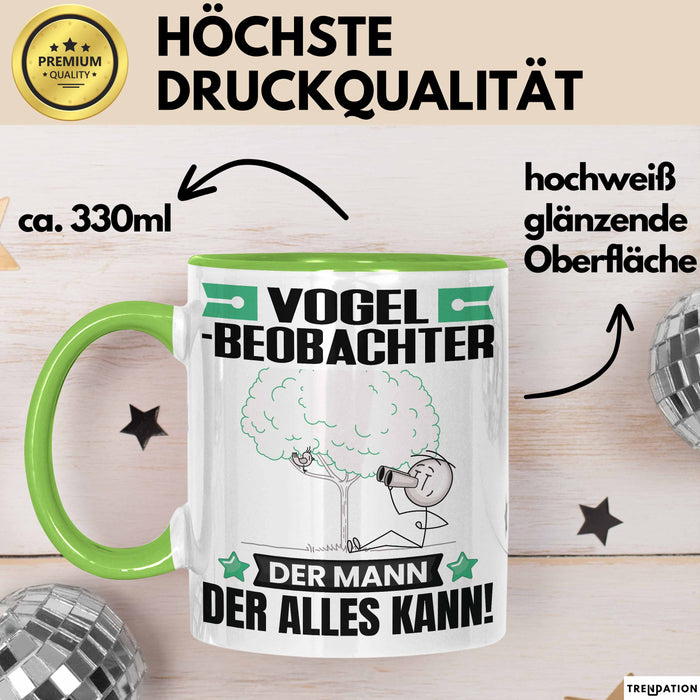 Vogelbeobachter Tasse Geschenk für Vogelbeobachter Der Mann Der Alles Kann Geschenkidee zum Geburtstag Grün Trendation