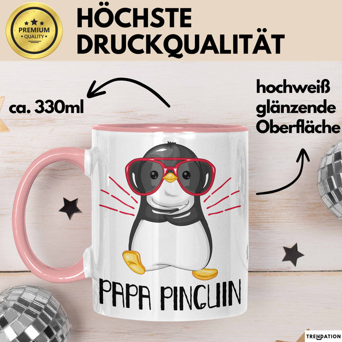 Papa Pinguin Tasse Geschenk Pinguin Liebhaber Vatertag Rosa Trendation