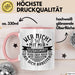 Lustiger Spruch Tasse Wer Nicht Mit Mir Auskommt Muss Eben Noch EIn Bisschen An Sich Arbeiten Kaffee-Becher Humor Rosa Trendation