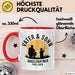 Angeln Fischer Vater Sohn Tasse Becher Geschenk Lustige Geschenkidee Spruch Vater & Sohn Angelpartner Fürs Leben Rot Trendation