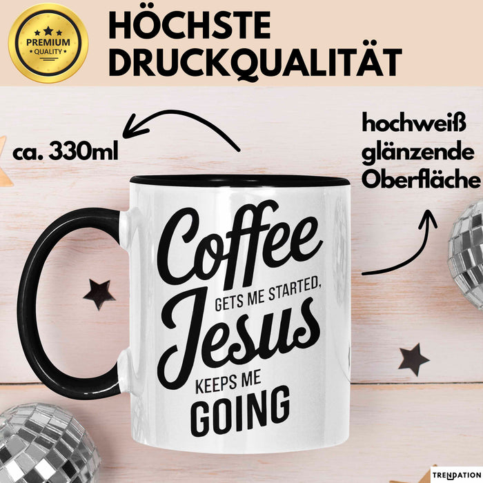 Jesus Christliche Geschenk Kaffee Jesus hält mich am Laufen Geschenkidee Lustig Trendation