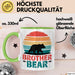 Retro Bruder Bär Tasse Geschenk Lustige Geschenkidee Spruch Grün Trendation