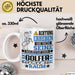 Golfer Geschenk Tasse Lustiger Spruch Erheben Sie Sich Der Golfer Betritt den Raum Weiß Trendation
