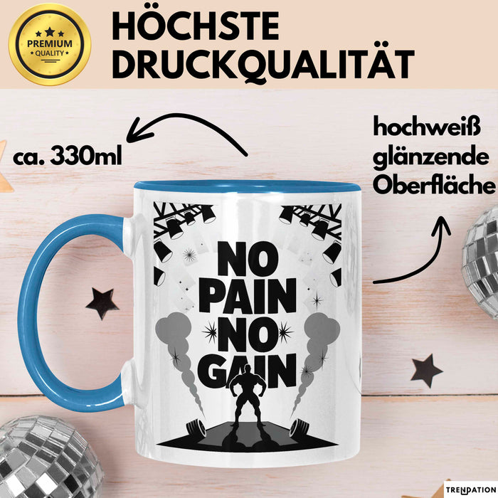 Bodybuilder Tasse Geschenk Lustige Geschenkidee Spruch Für Muskel Aufbau Fans Blau Trendation