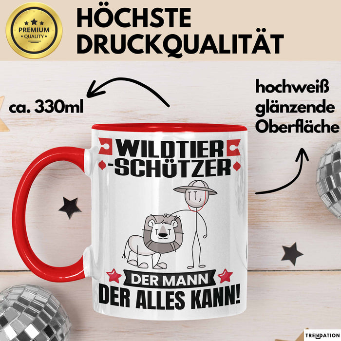 Wildtierschützer Tasse Geschenk für Wildtierschützer Der Mann Der Alles Kann Geschenkidee zum Geburtstag Rot Trendation