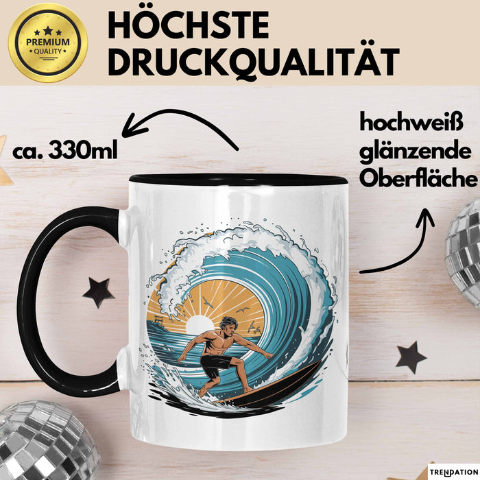Surfer Tasse Geschenkidee für Wellenreiter Lustiger Spruch Trendation